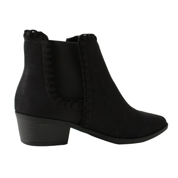 Size 6 Black Braided Chelsea Low Heel Ankle Boot - Picture 5 of 8